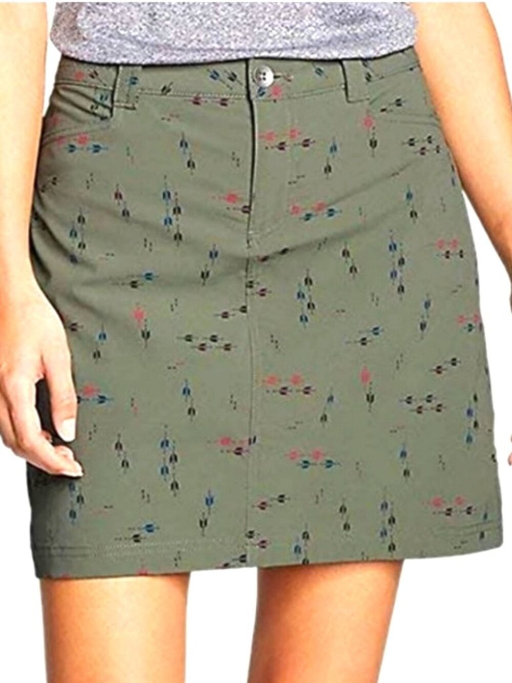 Eddie Bauer Adventurer 2.0 Skort Olive Green Sz 12 Gorpcore Hiking Performance